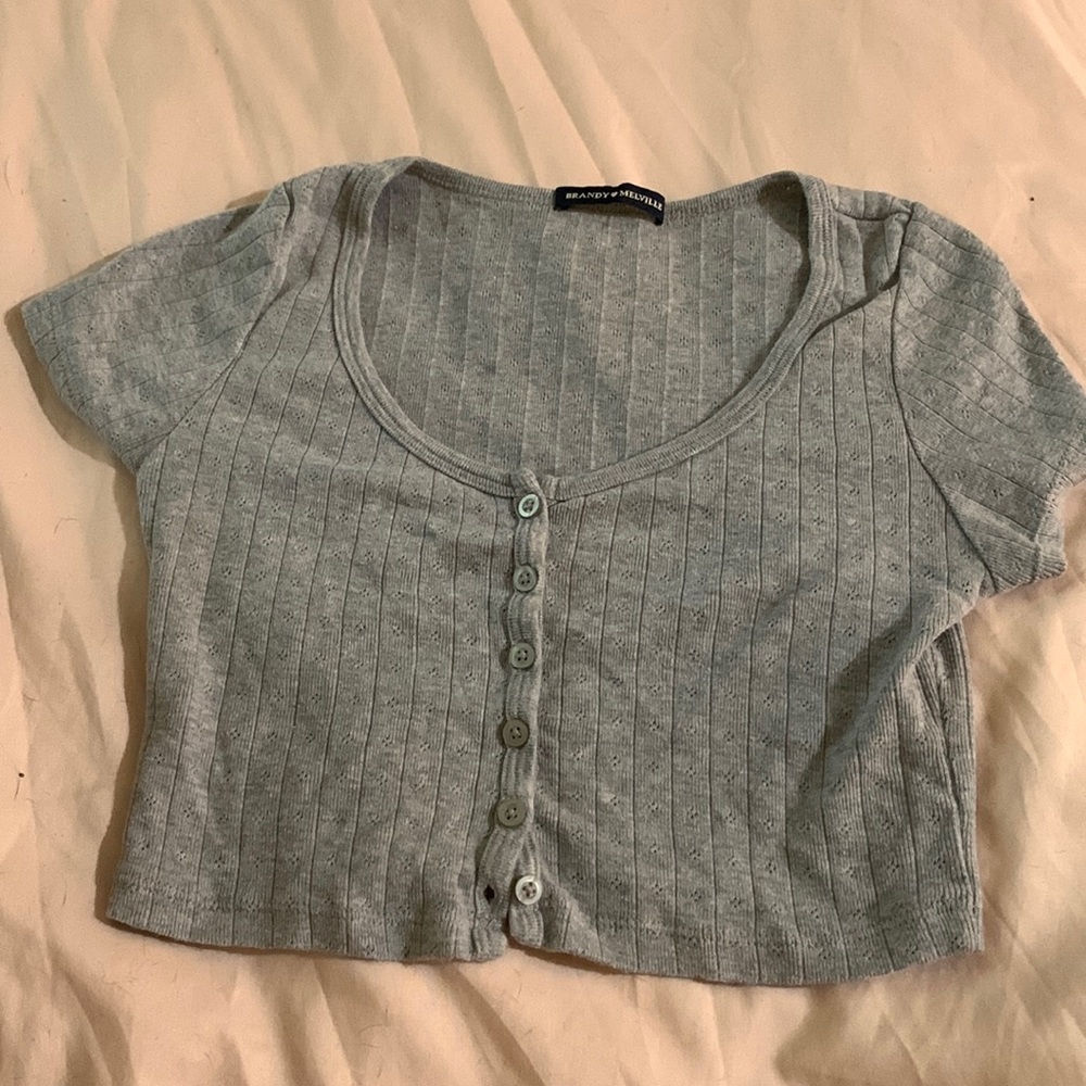 Cropped Brandy Melville button up shirt